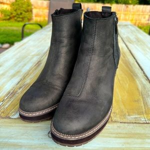 Tom’s “Raven” Black Nubuck Booties—water resistant